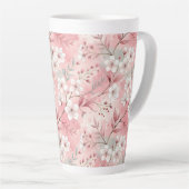 桜の花柄 ピンク カフェラテマグ (右アングル)