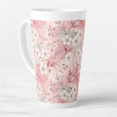 桜の花柄 ピンク カフェラテマグ (左アングル)