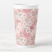 桜の花柄 ピンク カフェラテマグ (正面)
