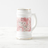 桜の花柄 ピンク ビールジョッキ (正面右)