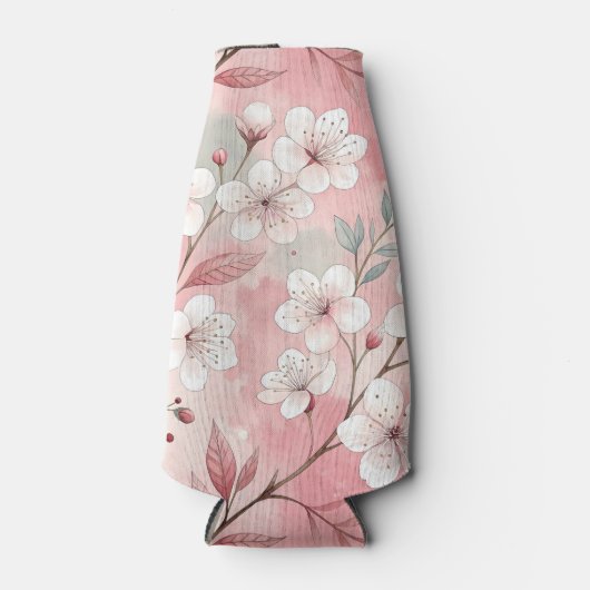 桜の花柄 ピンク  ボトルクーラー (正面)