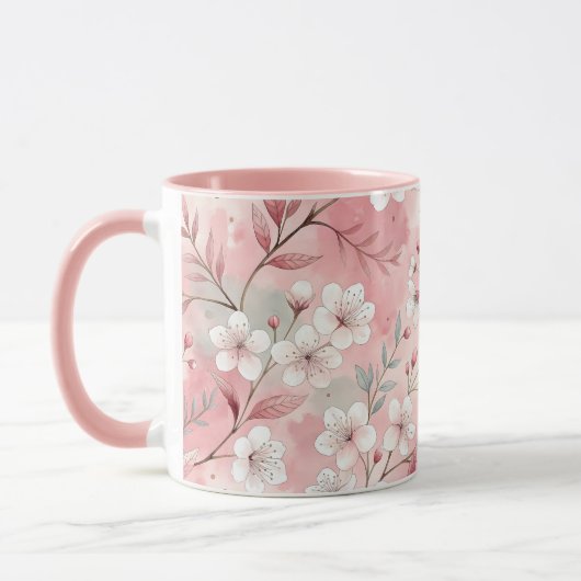 桜の花柄 ピンク マグカップ (左)