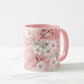 桜の花柄 ピンク マグカップ (正面右)