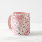 桜の花柄 ピンク マグカップ (正面左)