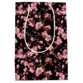 桜の花柄  ミディアムペーパーバッグ (正面)