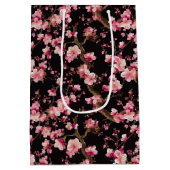 桜の花柄  ミディアムペーパーバッグ (裏面)