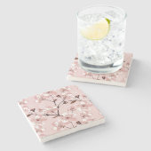桜の花模様 ストーンコースター (横)