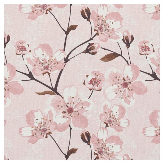 桜の花模様 ファブリック (クローズアップ)