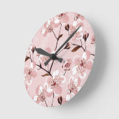 桜の花模様 ラウンド壁時計 (傾斜)
