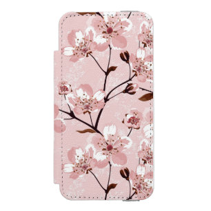 桜の花模様 iPhone SE/5/5sウォレットケース