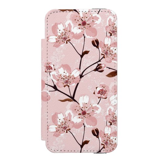 桜の花模様 INCIPIO iPhoneウォレットケース (フォリオ 正面)