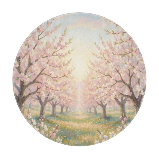 桜の花畑 春の風景 カッティングボード (正面)