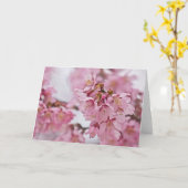 桜の花薄ピンク カード (黄色い花)
