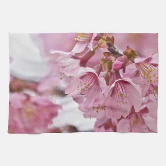 桜の花薄ピンク キッチンタオル (横)