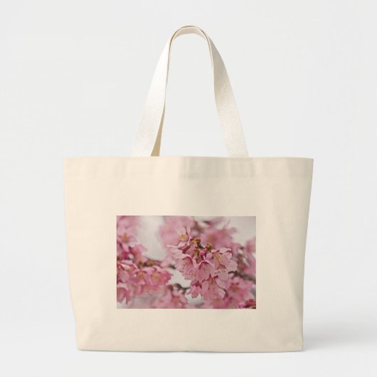桜の花薄ピンク ラージトートバッグ (正面)
