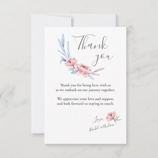 桜の花 | ウェディング フラワー お礼 サンキューカード (正面)