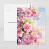 桜の花 ウォーターカラー フローラル ネイチャー ポストカード (正面/裏面)