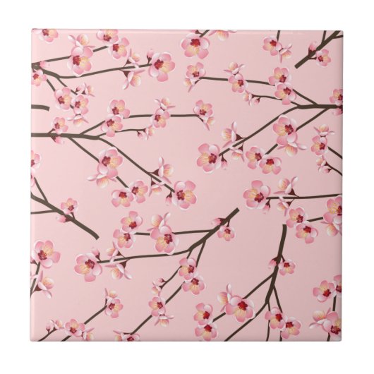 桜の花 タイル (正面)