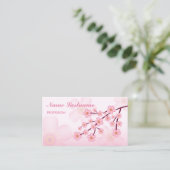 桜の花 ピンクの桜の木の枝 名刺 (スタンド正面)