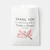 桜の花 ピンクの花のウェディング フェイバーバッグ (正面)