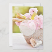 桜の花-ピンクの花のウェディング 招待状 (裏面)