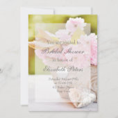 桜の花-ピンクの花のウェディング 招待状 (正面)