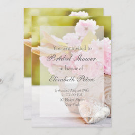 桜の花-ピンクの花のウェディング 招待状