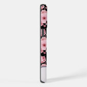桜の花 ピンクの花柄 カスタムネーム iPhoneケース (右側面)