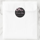 桜の花 ピンク ブラック Smore Love ラウンドシール (バッグ)