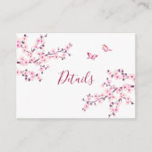 桜の花 ピンク ホワイト ウェディング QRコード 詳細 エンクロージャーカード (正面)
