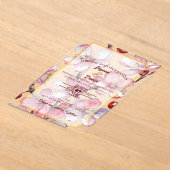 桜の花 ピンク ラベンダー 水彩 クリアボックス アクリル招待状 (レイダウン)