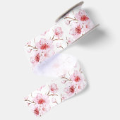 桜の花 ピンク 白 サテンリボン (裏面)