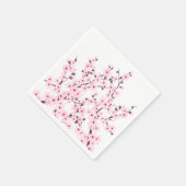 桜の花 ピンク 白 スタンダードカクテルナプキン (角)