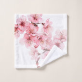 桜の花 ピンク 白 バスタオルセット (ウォッシュタオル)