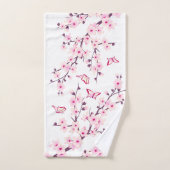 桜の花 ピンク 白 バスタオルセット (ハンドタオル)