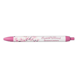桜の花 ピンク 白 ビジネス 黒ボールペン