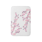 桜の花 ピンク 白 花 バスマット (正面縦)