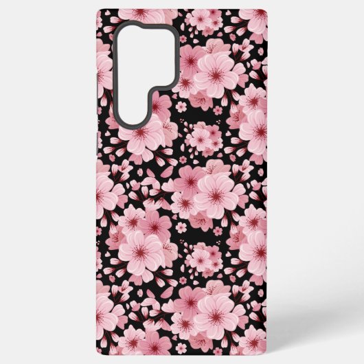 桜の花 フローラル柄デザイン SAMSUNG GALAXYケース (裏面)