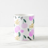 桜の花 フローラル グリーナリー 黄色 ピンク 模様 コーヒーマグカップ (中央)