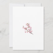 桜の花 ブラッシュピンクの日本式ウェディング 招待状 (裏面)
