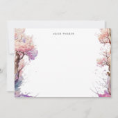 桜の花 モノグラムステーショナリー ノートカード (正面)