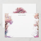 桜の花 モノグラムステーショナリー ノートカード (正面/裏面)