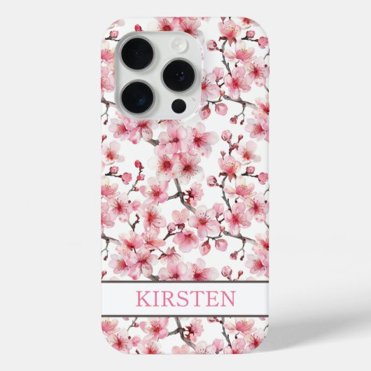 桜の花 モノグラム入り さくら柄 Case-Mate iPhoneケース (裏面)