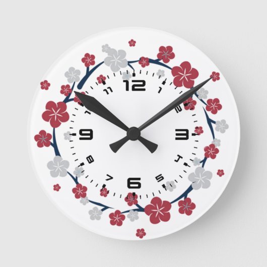 桜の花 ラウンド壁時計 (正面)