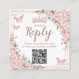 桜の花 ローズゴールドのキンバリ・フィエスタ QRコード エンクロージャーカード