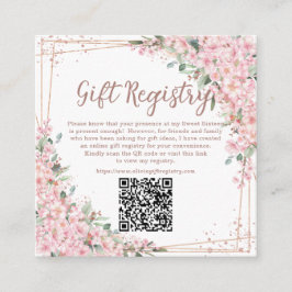 桜の花 ローズゴールド スイート シックスティーン QR ギフト エンクロージャーカード