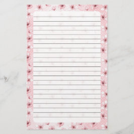 桜の花、文房具 サイズ: 5.5" x 8.5" 便箋