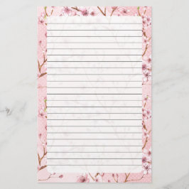 桜の花、文房具 サイズ: 5.5" x 8.5" 便箋