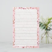 桜の花、文房具 サイズ: 5.5" x 8.5" 便箋 (スタンド正面)