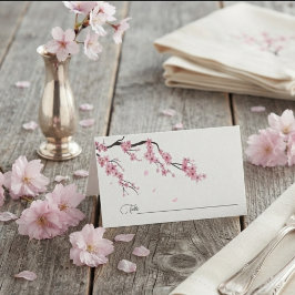 桜の花 春の水彩フラワー プレイスカード
